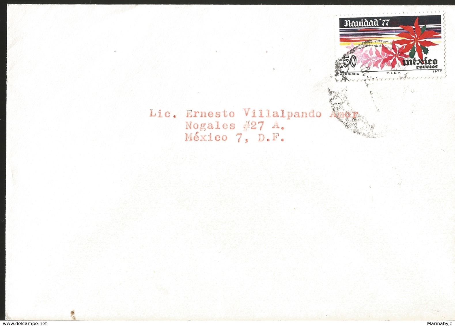 J) 1977 MEXICO, CHRISTMAS MEXICAN, CHRISTMAS EVE, AIRMAIL, CIRCULATED COVER, FROM ACAPULCO TO MEXICO - Mexique