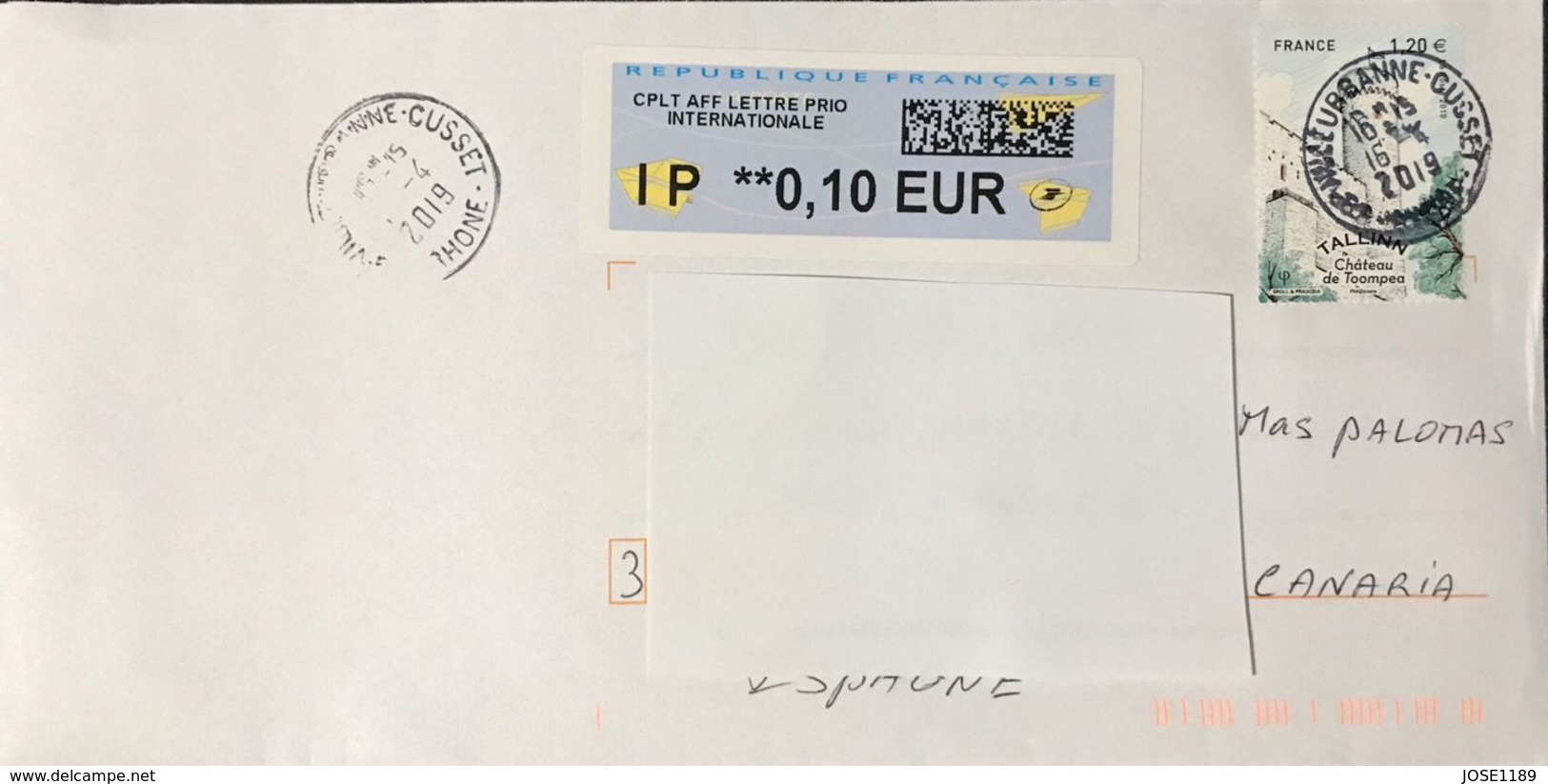 ◆◆◆France  2019  AIR  MAIL   TO  SPAIN++++ - Lettres & Documents