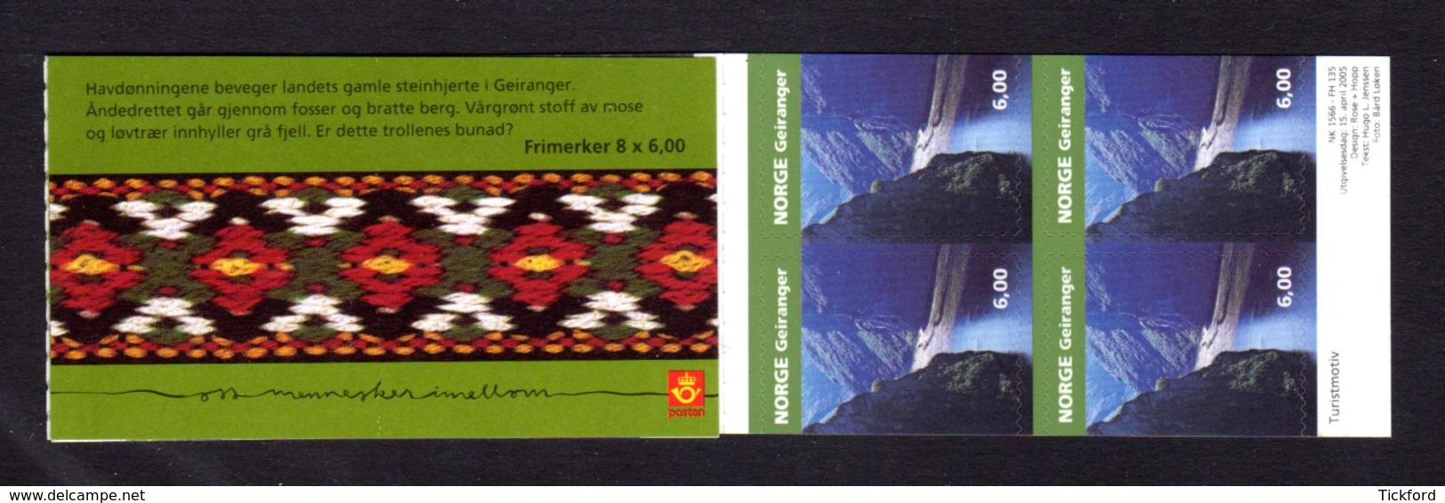 NORVEGE 2005 - CARNET Yvert C1474 - Facit H135 - NEUF** MNH - Tourisme, Fjord De Geiranger - Booklets