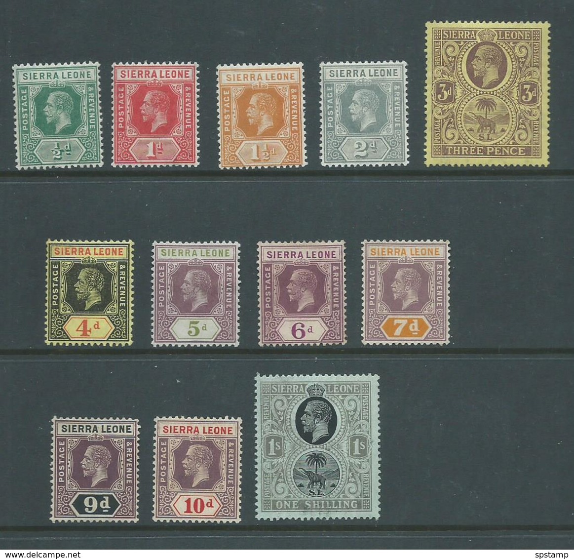 Sierra Leone 1912 - 1921 KGV Part Set Of 12 To 1 Shillings Fine Mint - Sierra Leone (...-1960)