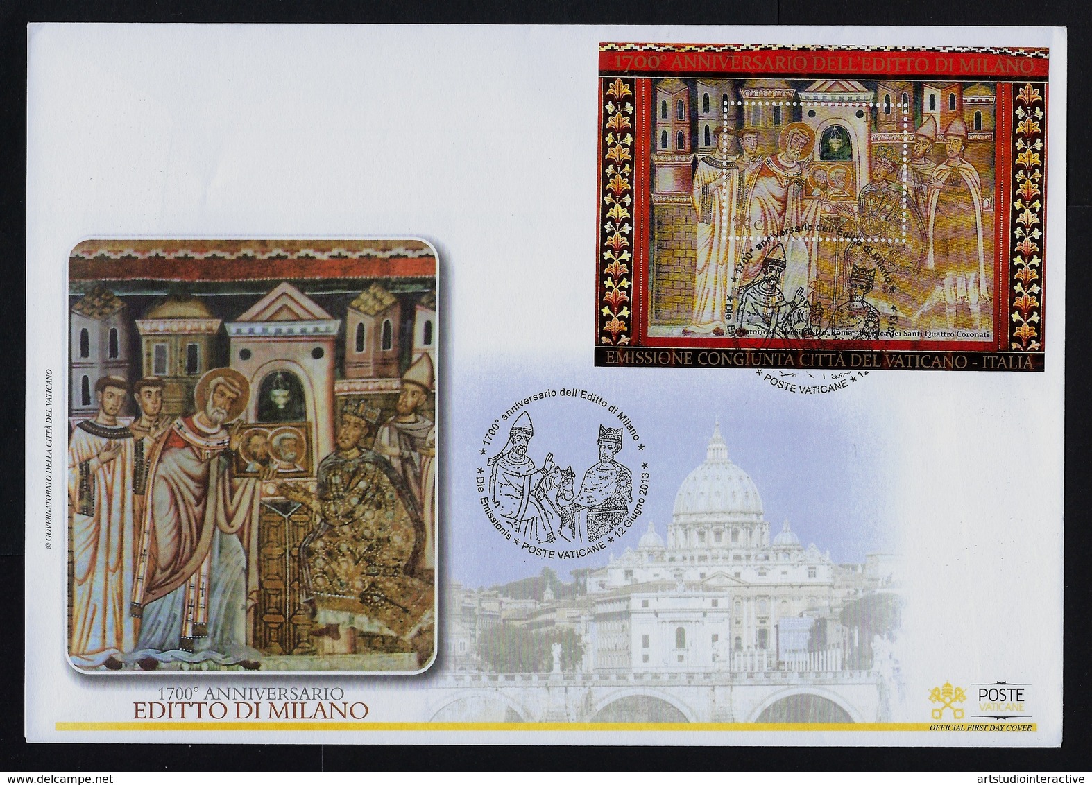 2013 VATICANO "EDITTO DI MILANO" FDC (POSTE VATICANE) - FDC