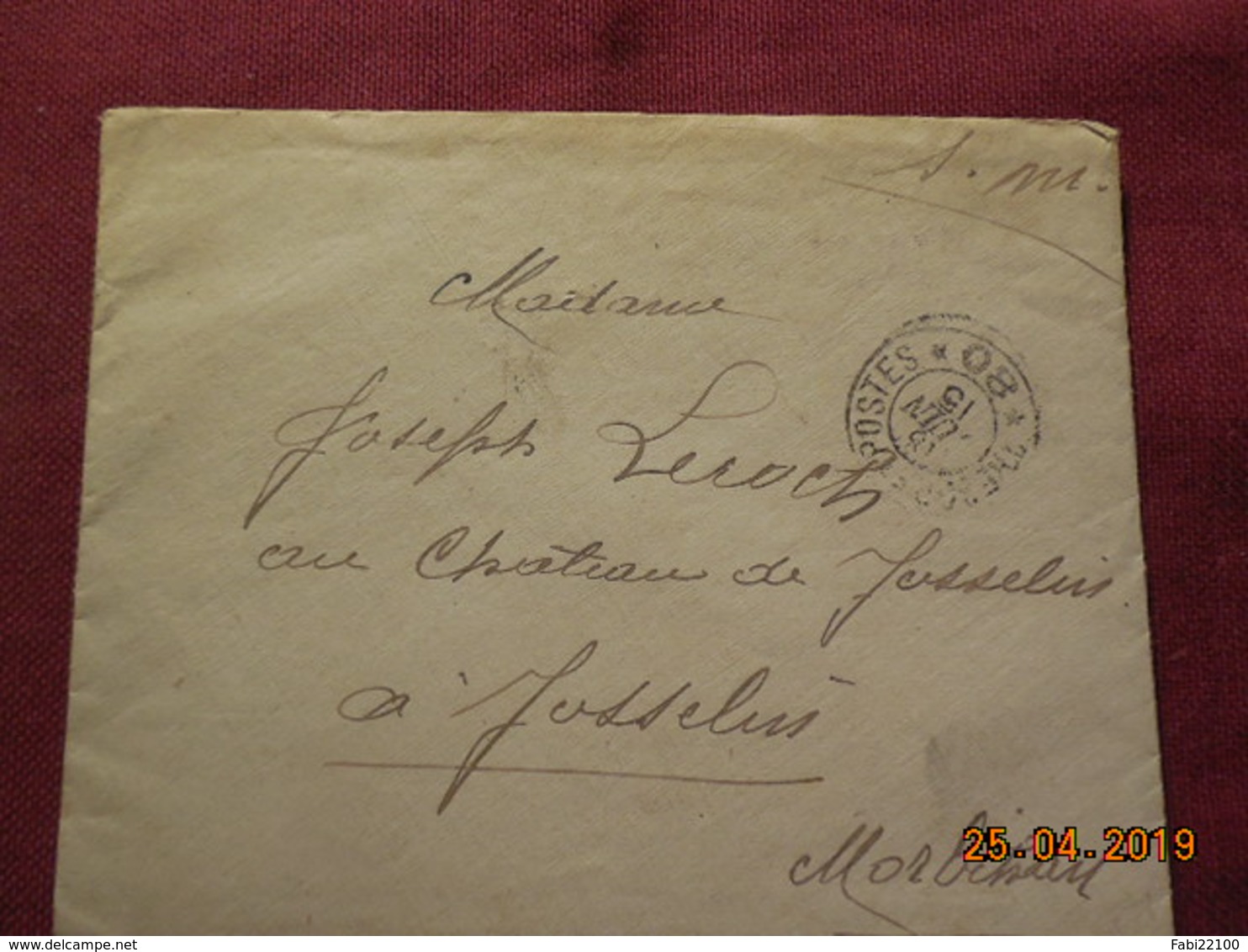 Lettre En FM à Destination De Josselin De 1915 - 1. Weltkrieg 1914-1918