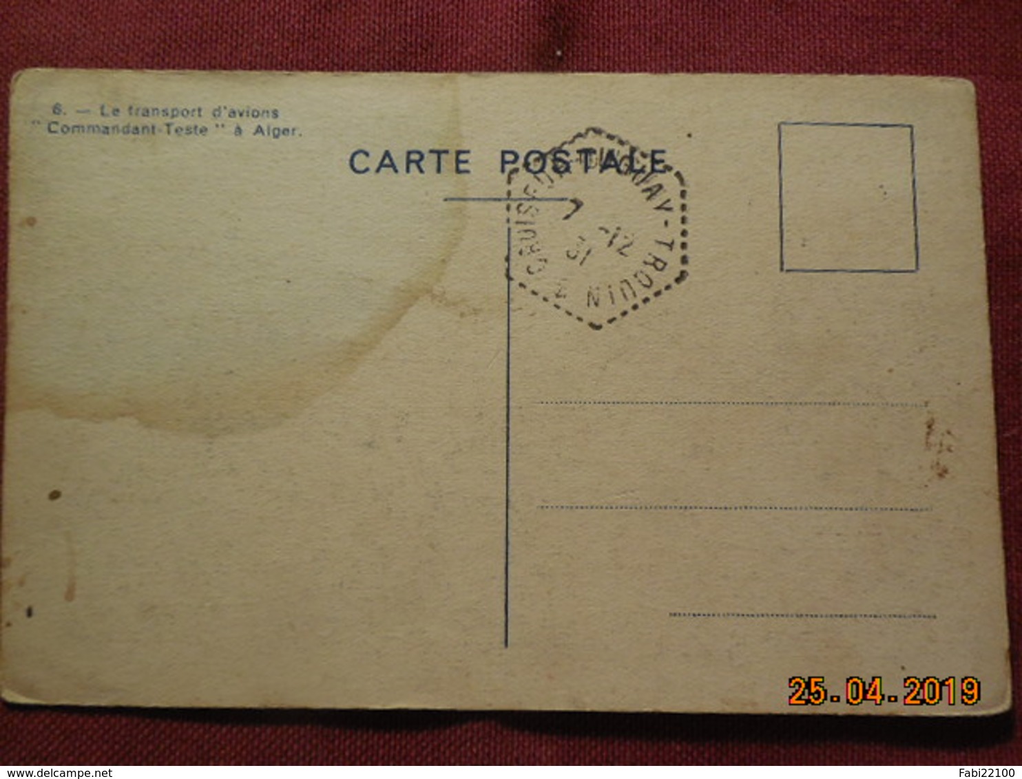 Carte De 1931 Avec Cachet " DUGUAY TROUIN " - Naval Post