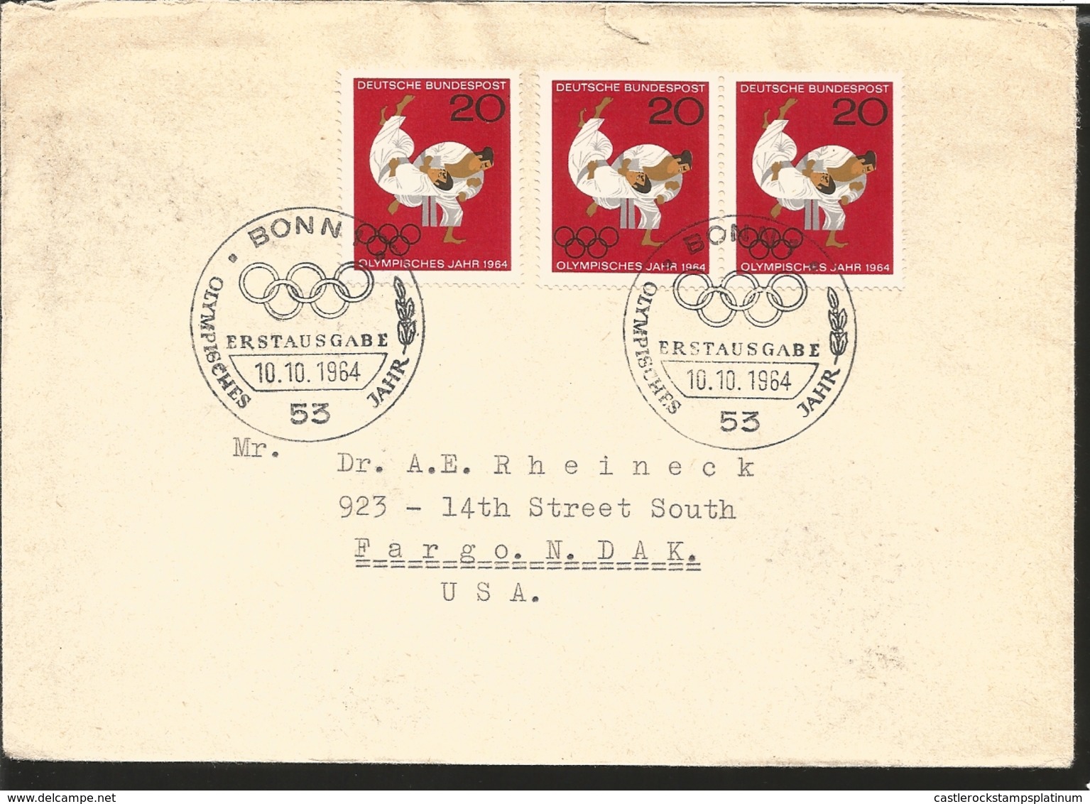 O) 1964 GERMANY, OLYMPIC GAMES TOKIO. JUDO -SPORT, FROM BONN TO USA - Other & Unclassified