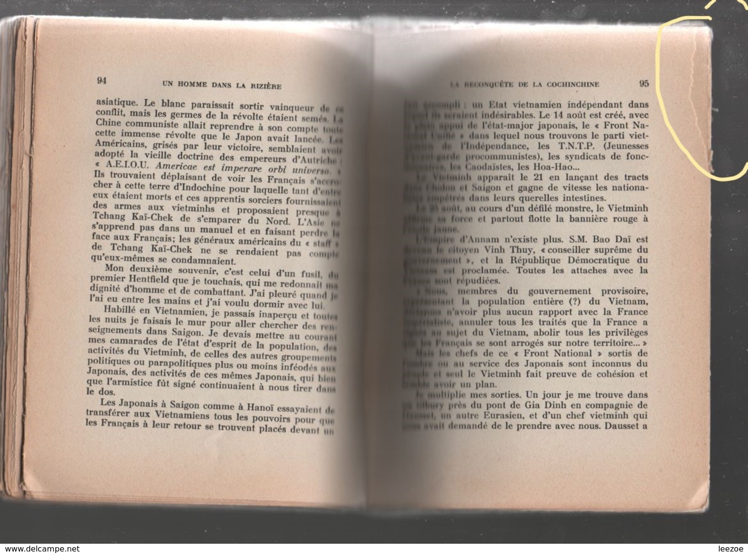 COLONEL JEAN LEROY UN HOMME DANS LA RIZIERE GUERRE INDOCHINE RECIT - French