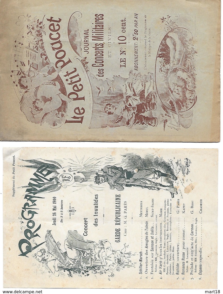 Le Petit Poucet - Journal Des Concerts Militaires - Programme 24/5/1900 - - Programmes