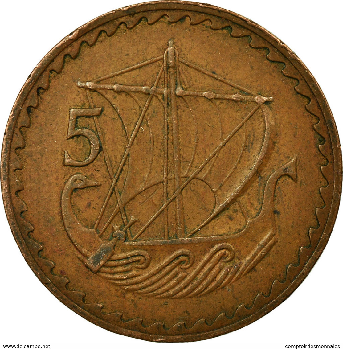 Monnaie, Chypre, 5 Mils, 1963, TB+, Bronze, KM:39 - Chypre