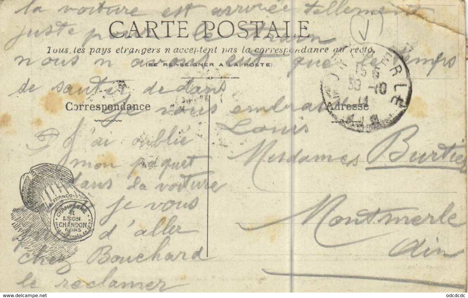 Lyon Aviation 7 15 Mai 1910 PAULHAN  Gagnant Du Raid Londres Manchester Sur Biplan Farman Champagne Léon Chandon RV - Meetings