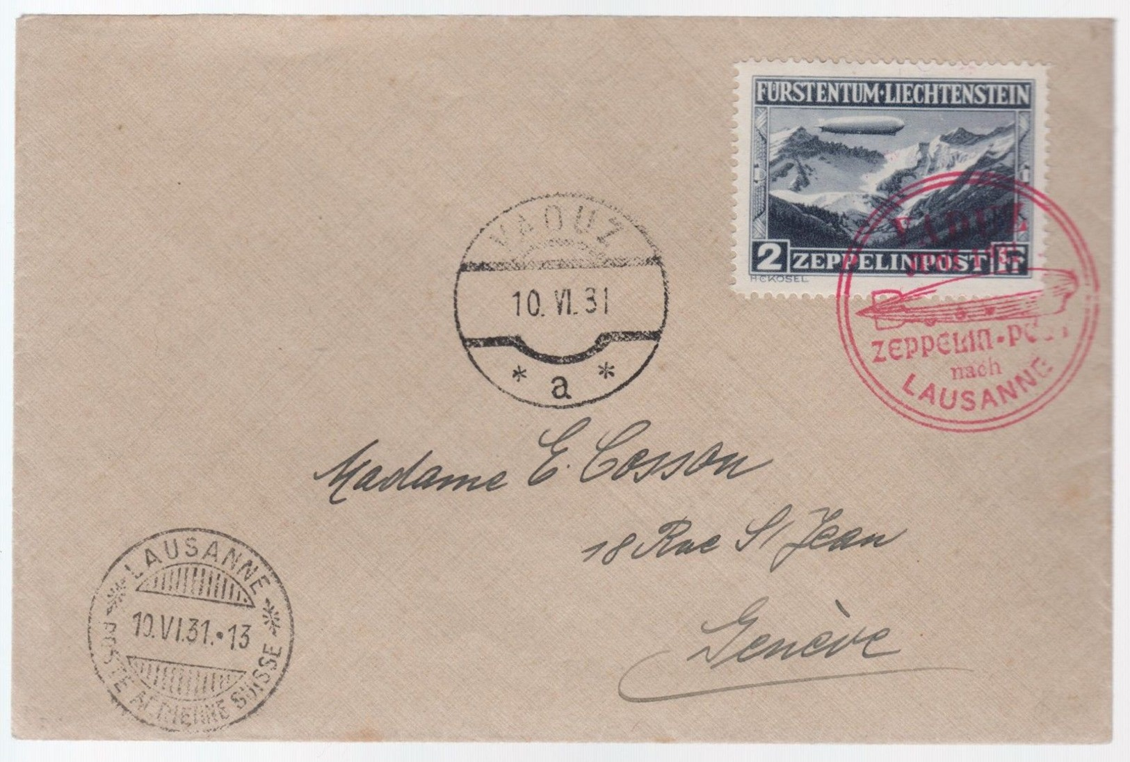 Storia Postale Grecia 1931 Volo Zeppelin - Covers & Documents