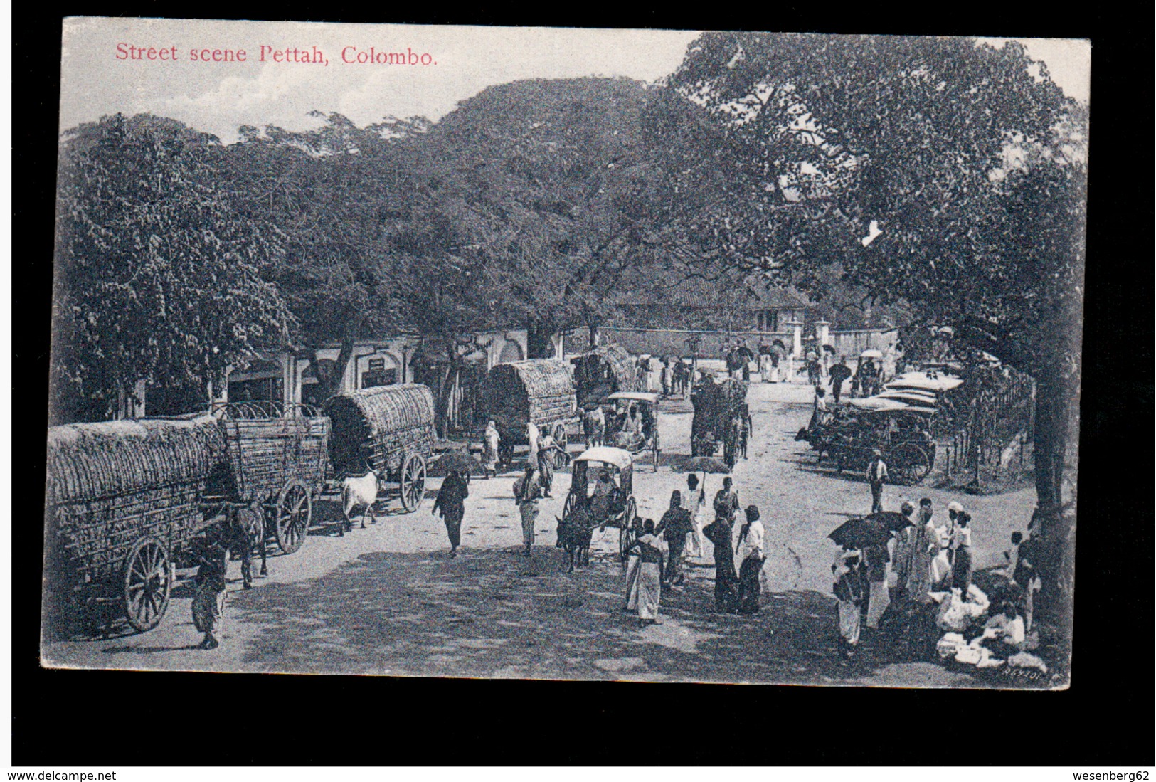 CEYLON Colombo Street Scene Pettah 1909 OLD POSTCARD - Sri Lanka (Ceylon)