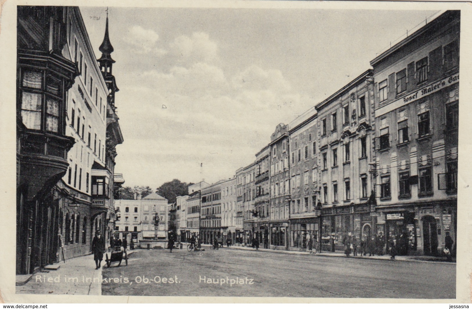 AK - OÖ - Ried Im Innkreis Ortsansicht - Hauptplatz Mit Alten Geschäften - 1935 - Ried Im Innkreis