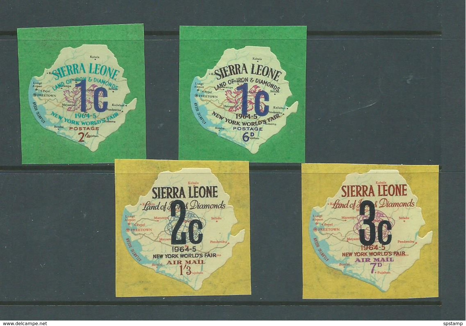 Sierra Leone April 1965 Unlisted Decimal Surcharges On Self Adhesives 4 Values MLH - Sierra Leone (1961-...)