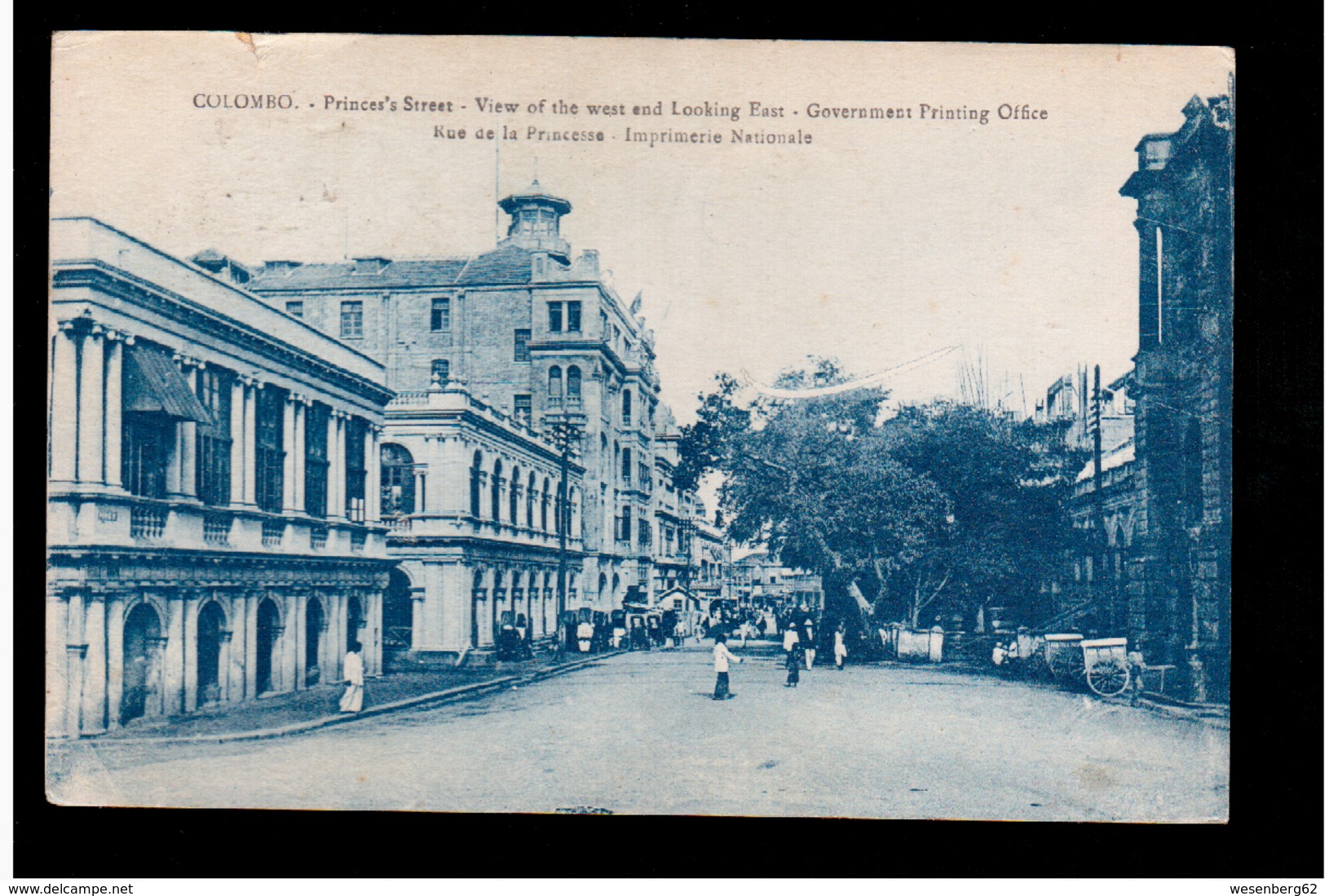 CEYLON Colombo Prince's Street View Of The West End Looking East 1933 OLD POSTCARD - Sri Lanka (Ceylon)