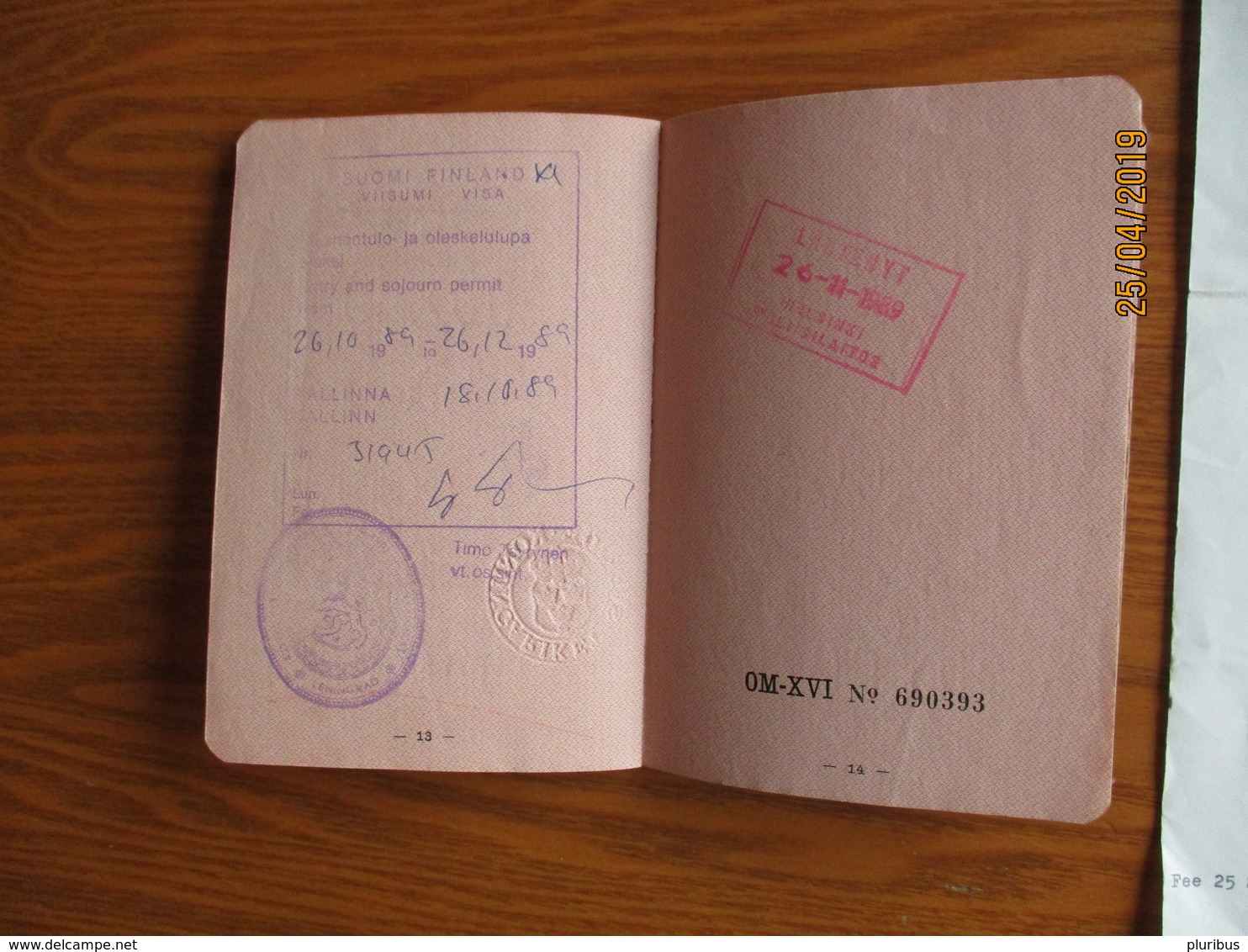 USSR RUSSIA ESTONIA ID FOREIGN PASSPORT + INVITATION , VISAS SWEDEN FINLAND   , O