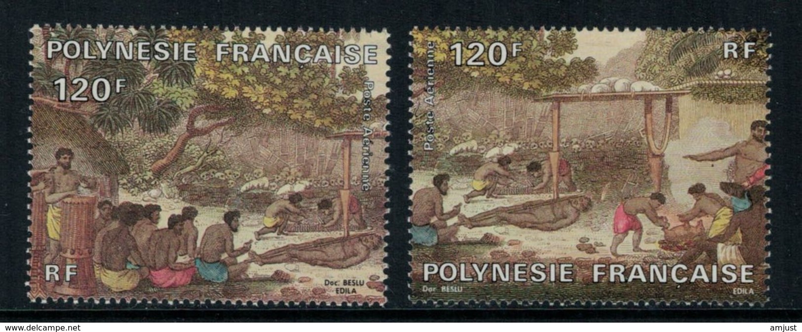 Polynésie Française // Poste Aérienne // 1984//  Sacrifice Humain,timbres Neufs** MNH Y&T No.184-185 - Ungebraucht