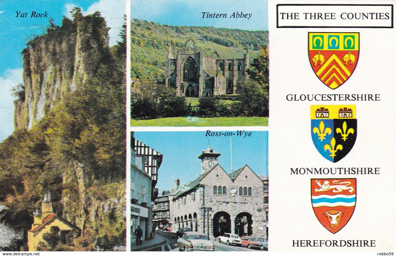 England The Three Counties Various Views Postcard Used Good Condition - Other & Unclassified