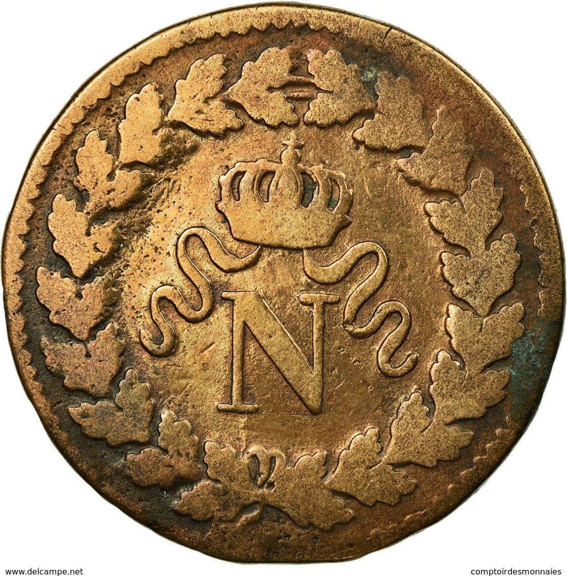 Monnaie, France, Napoléon I, Decime, 1814, Strasbourg, TB, Bronze, KM:700 - Autres & Non Classés