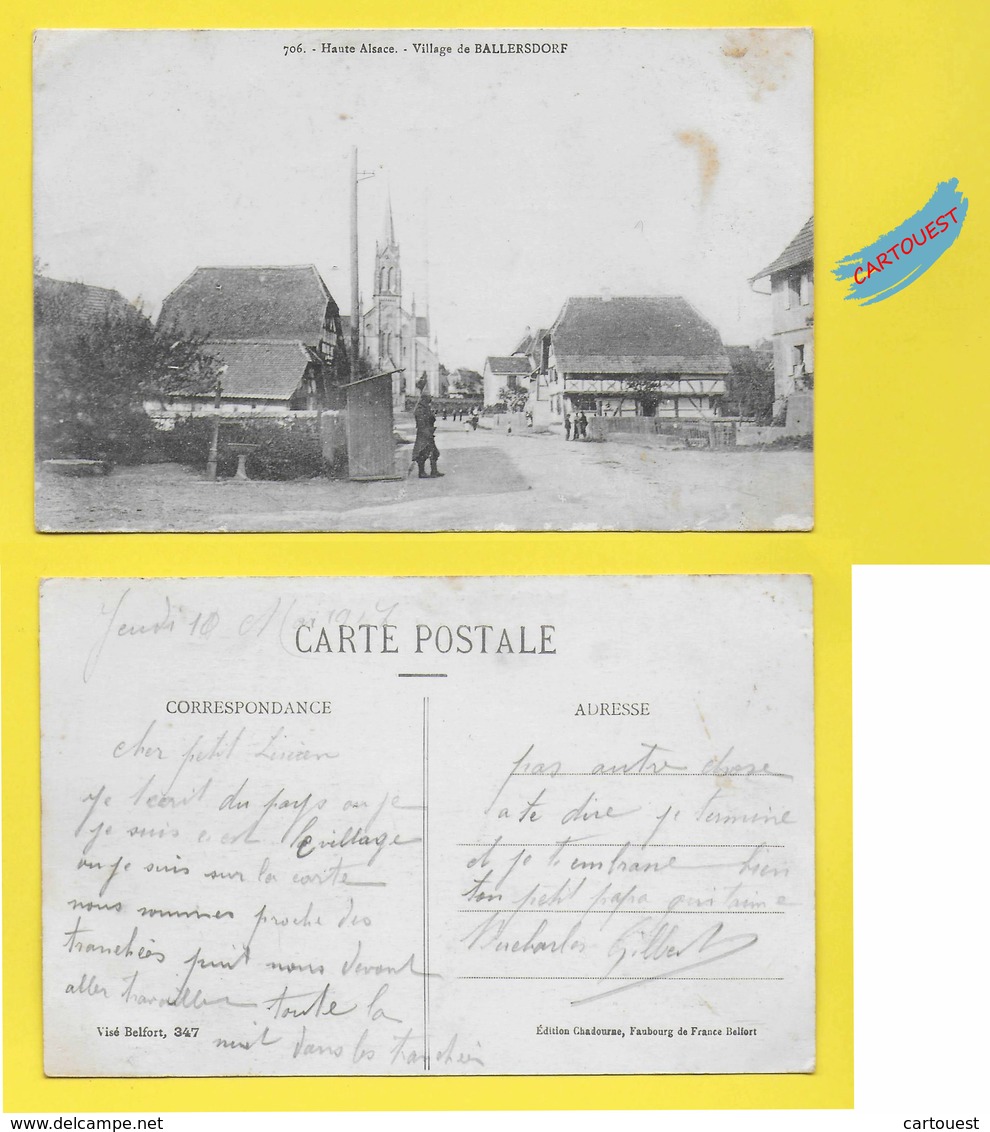 CPA 68 ֎ Village De Ballersdorf - Guérite Militaire ֎ 1917 - Autres & Non Classés