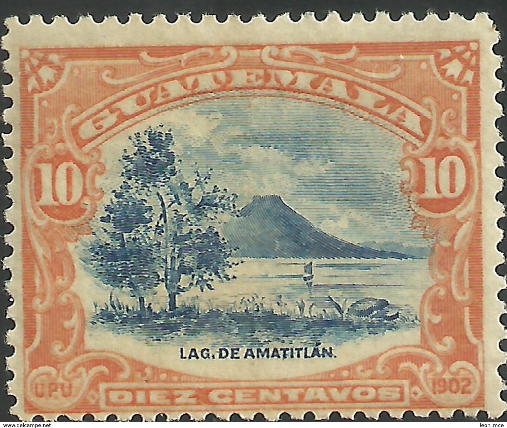 GUATEMALA 1902 Lago Amatitlan MNH LAKE AND VOLCANO  Volcan  PACAYA MNH - Guatemala