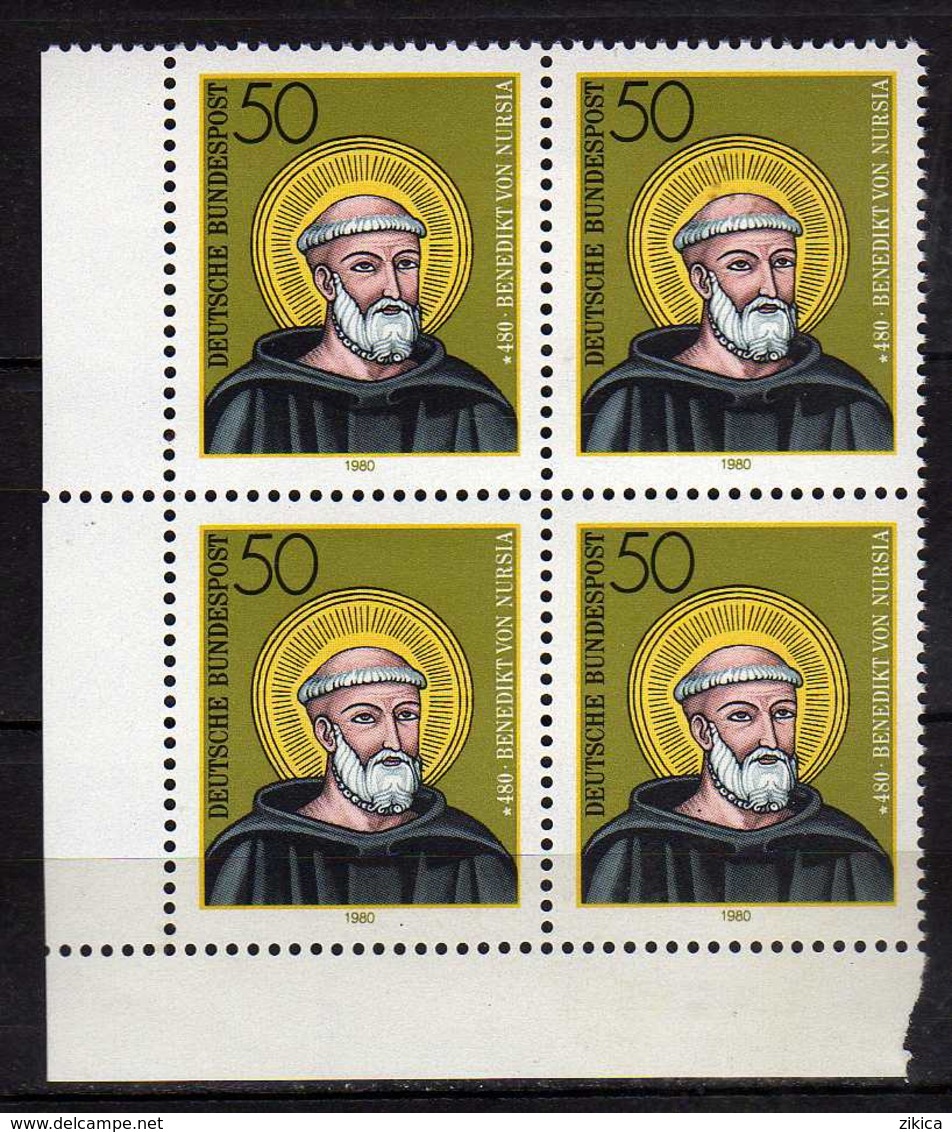 Germany - 1980 The 1500th Anniversary Of The Birth Of Benedikt From Nursia.4 X Stamps. MNH - Neufs