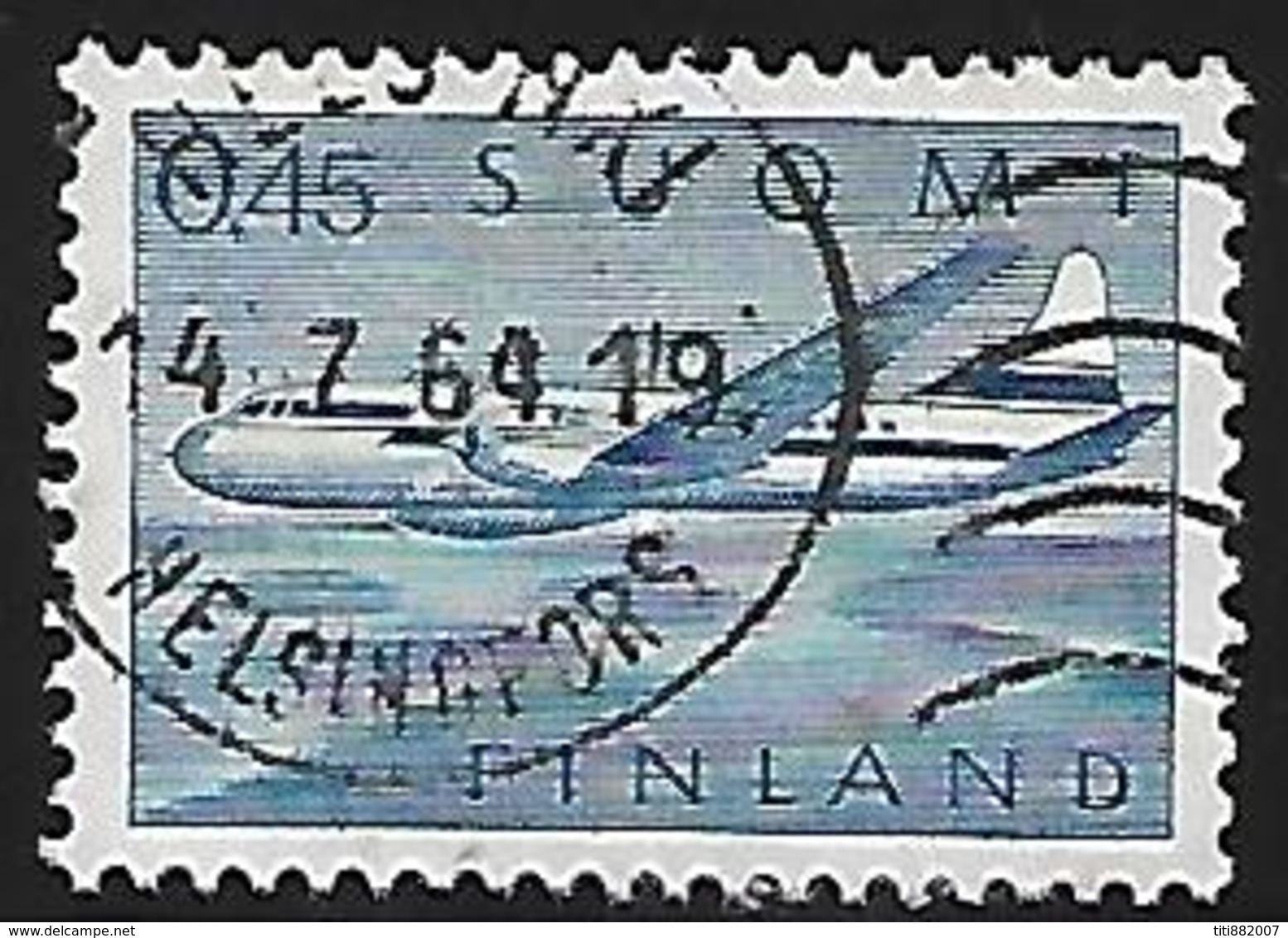 FINLANDE   -    Aéro    -    1963  .  Y&T N° 8 Oblitéré.   Avion - Gebruikt