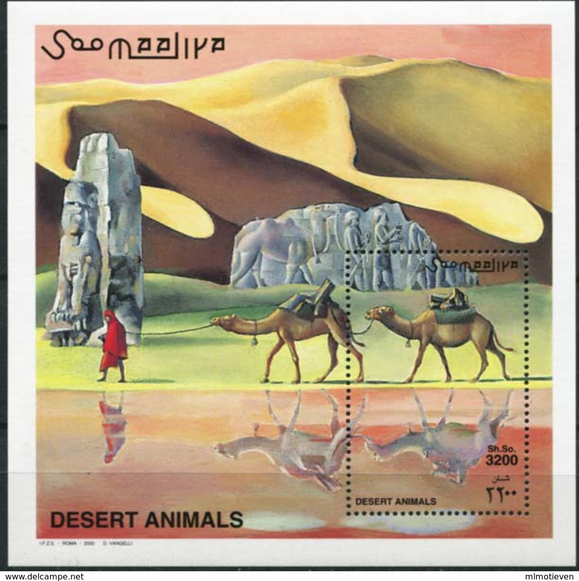 MDA-BK1-011-2 MINT ¤ SOMALIA 2000 BLOCK ¤ DESERT - WILD ANIMALS OF THE WORLD - MAMMALS AND OTHER - Wild