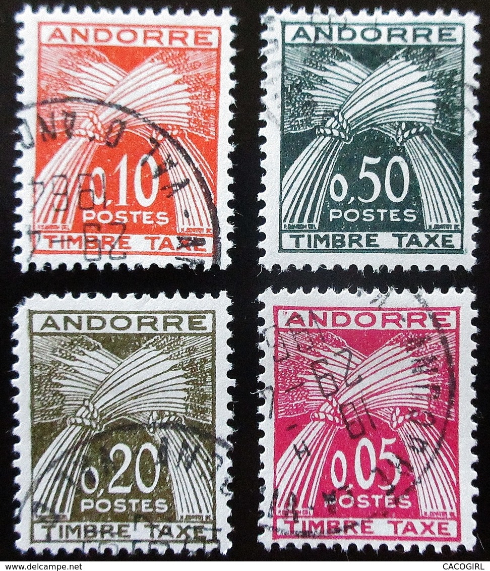 ANDORRE TAXE EPI 4 Valeurs Oblitérés - Used Stamps