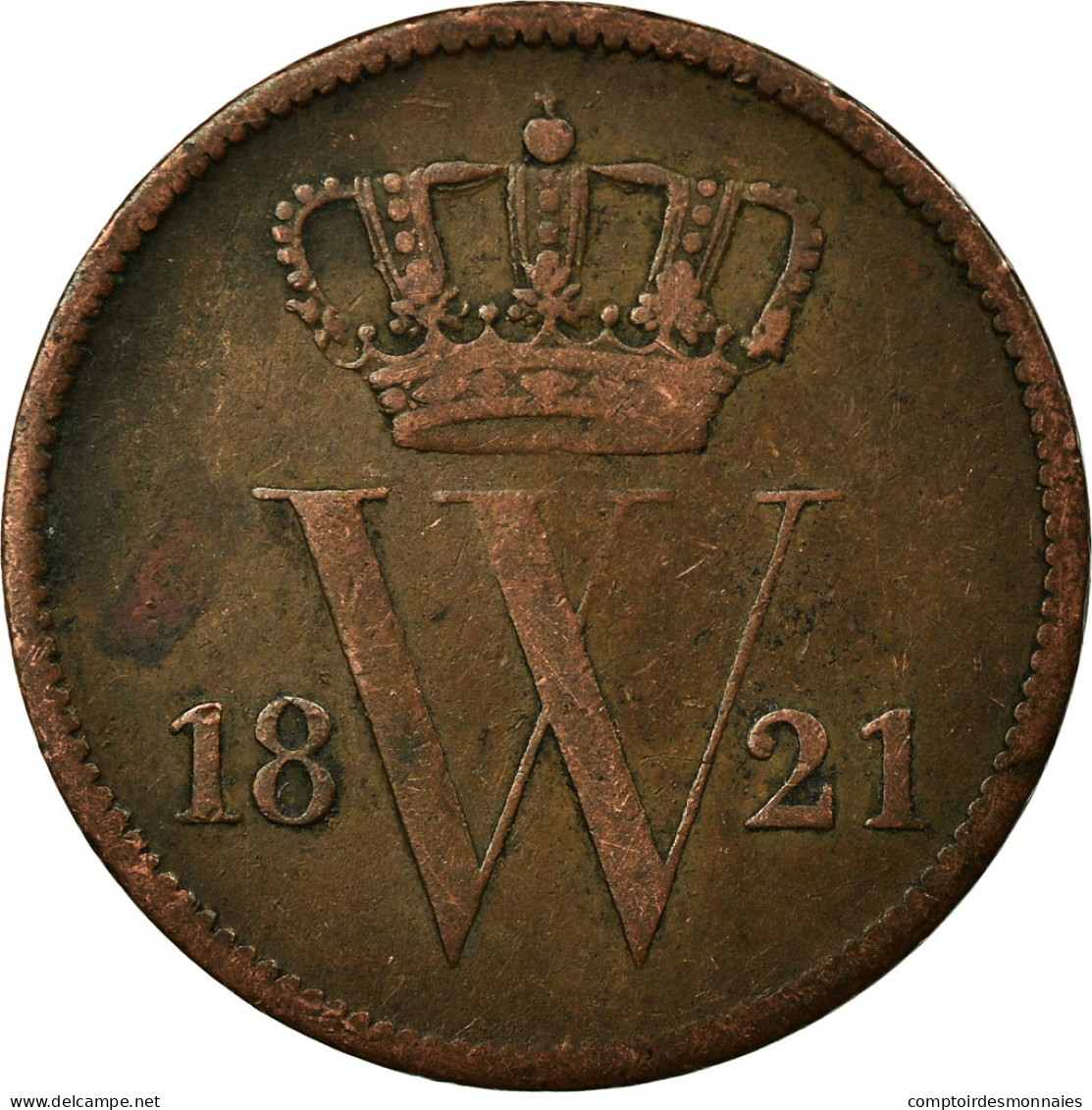 Monnaie, Pays-Bas, William I, Cent, 1821, Bruxelles, TTB, Cuivre, KM:47 - 1815-1840: Willem I.