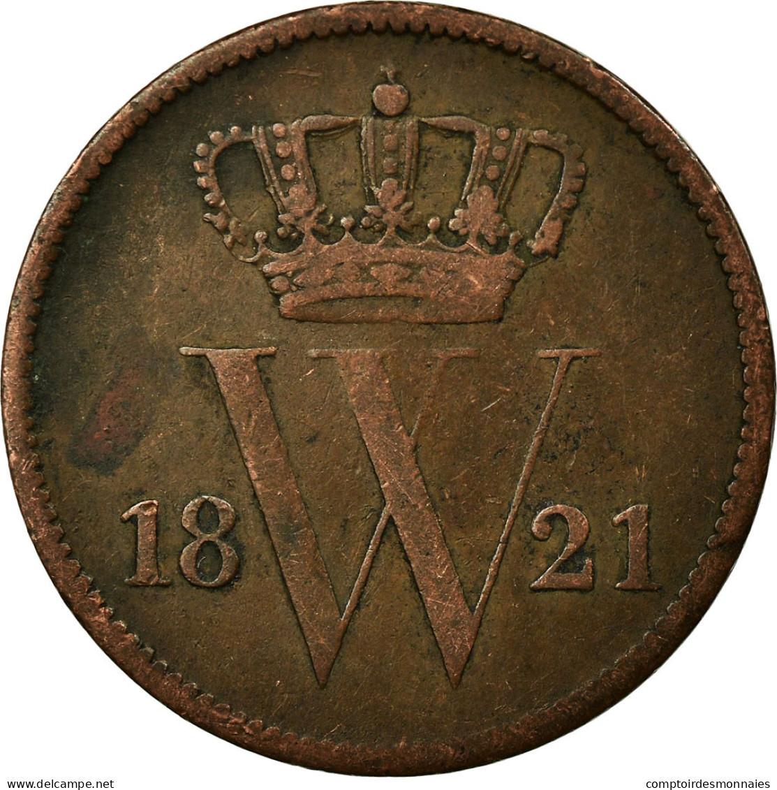 Monnaie, Pays-Bas, William I, Cent, 1821, Bruxelles, TTB, Cuivre, KM:47 - 1815-1840 : Willem I