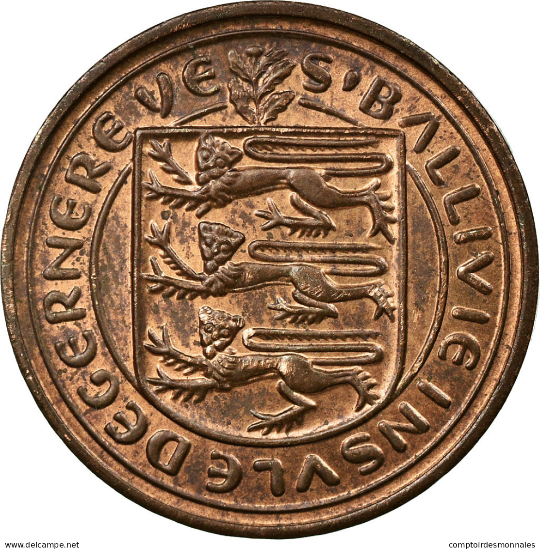 Monnaie, Guernsey, Elizabeth II, New Penny, 1971, Heaton, TB+, Bronze, KM:21 - Guernesey