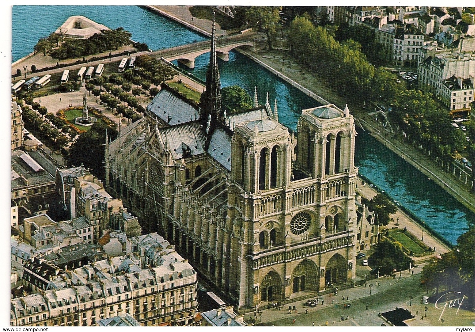 Cpm 75 Paris 1 Cathédrale Notre Dame Vue Aerienne - Notre Dame De Paris