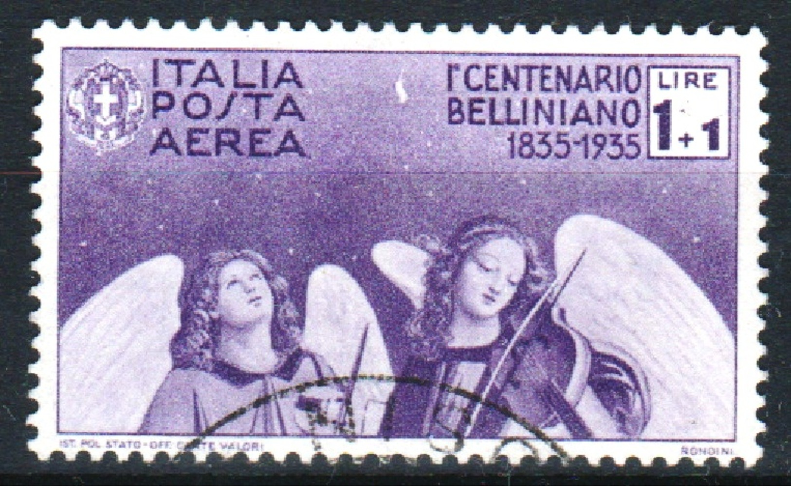 ITALIE - POSTA AEREA  1935 -Catal. UNIFICATO  A93 - Lire. 1+1 - Centenario Della Morte Di Vincenzo Bellini - 130€ - Poste Aérienne