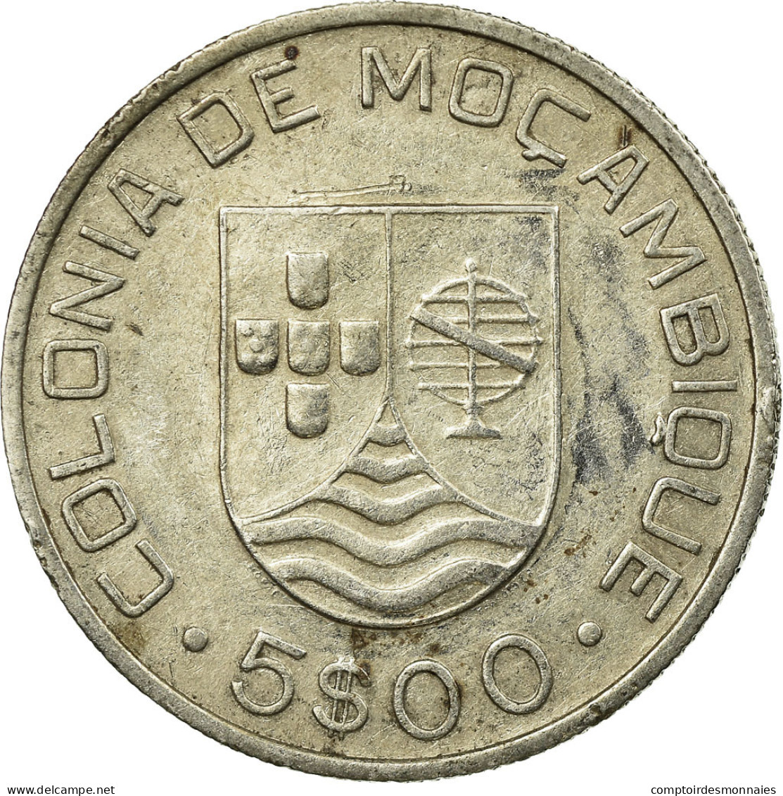 Monnaie, Mozambique, 5 Escudos, 1935, TTB, Argent, KM:62 - Mozambique