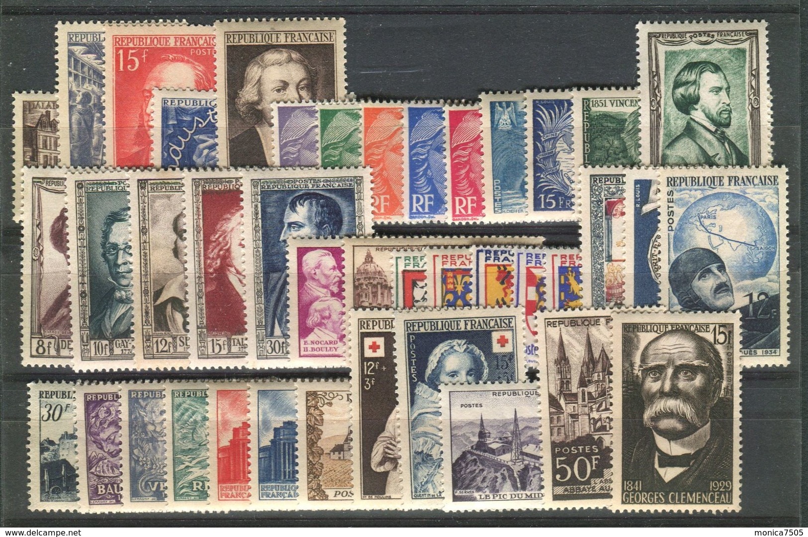 ANNEE  COMPLETE , 1951  41  VALEURS , TIMBRES  NEUFS  SANS  TRACE  DE  CHARNIERE . - 1950-1959