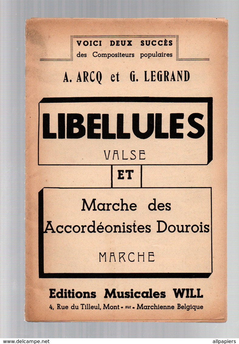 Partition Libellules Valse Et Marche Des Accordéonistes Dourois - Partitions Musicales Anciennes