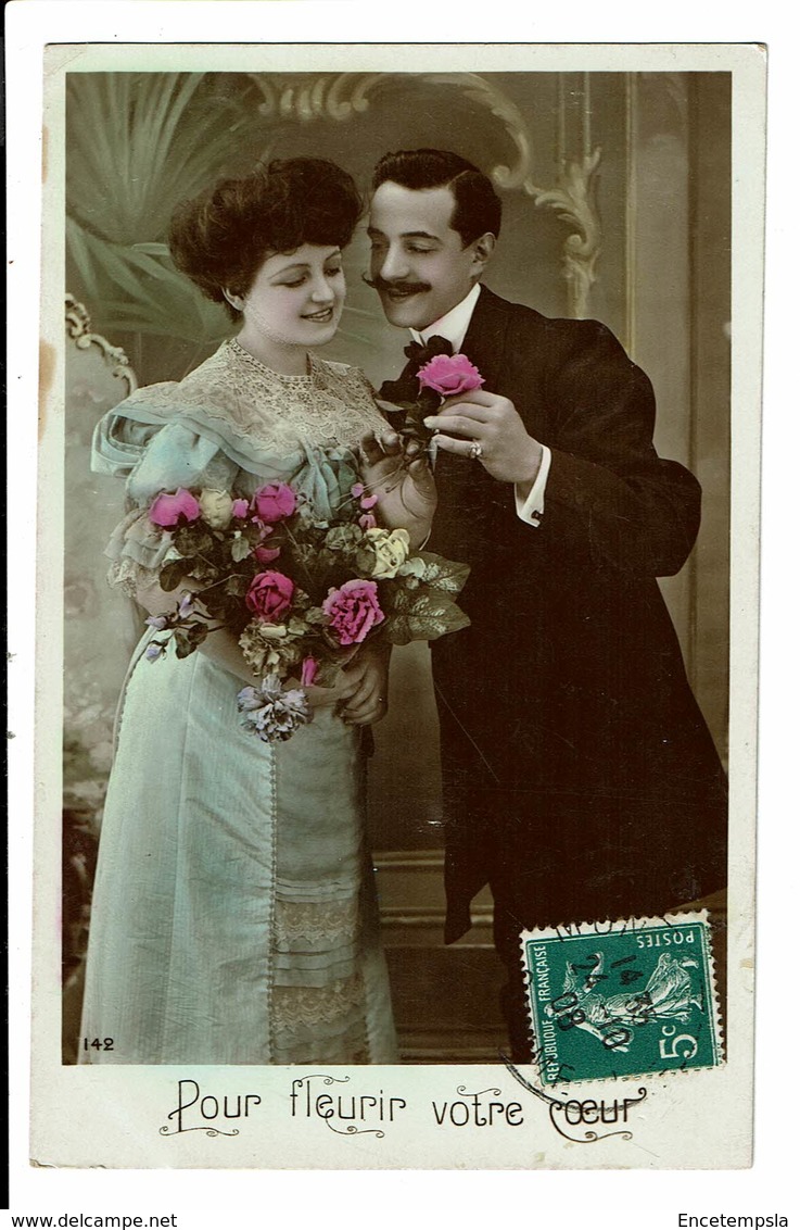 CPA - Carte Postale-France-Fantaisie-Couple-:Pour Fleurir Votre Cœur 1908-VM2510 - Couples