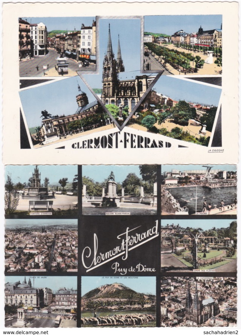 63. Gf. CLERMONT-FERRAND. Multivues. 2 Cartes - Clermont Ferrand