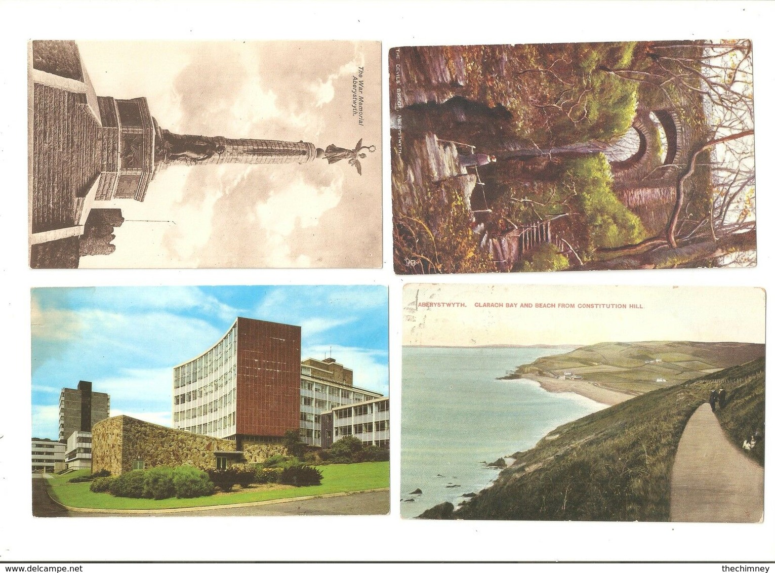 FOUR ABERYSTWYTH CARDIGANSHIRE WALES POSTCARDS - Cardiganshire