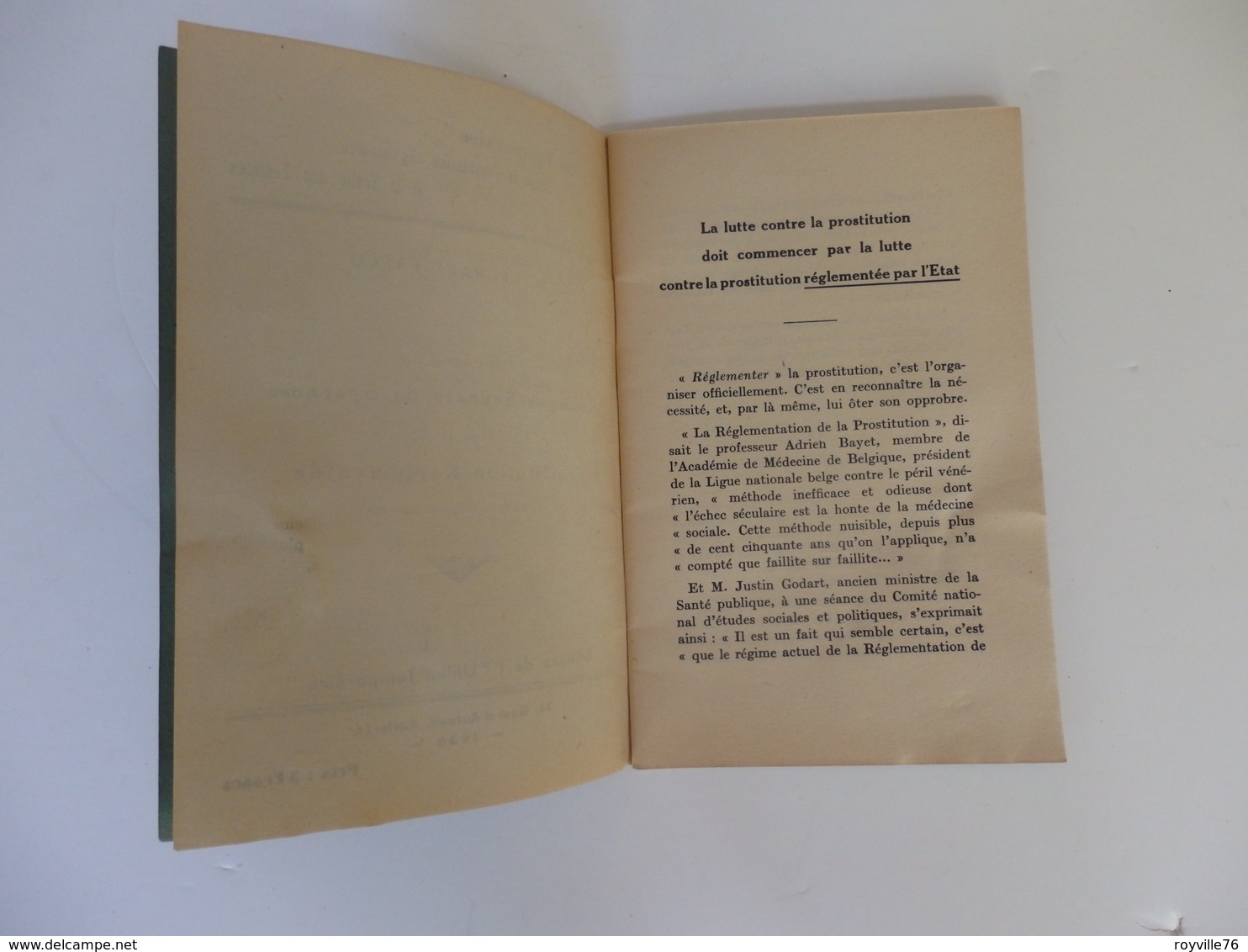 Fascicule 31 P. Sur Les Rouages Secrets Du Système De La Prostitution Réglementée. - Non Classés