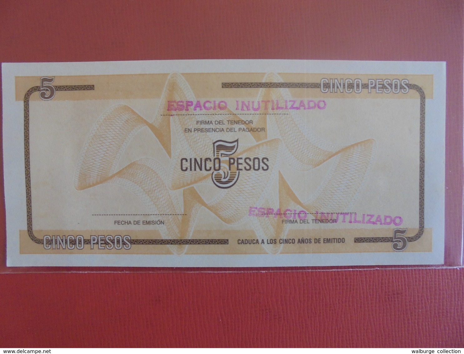 CUBA 5 PESOS SERIE "D" PEU CIRCULER/NEUF - Cuba