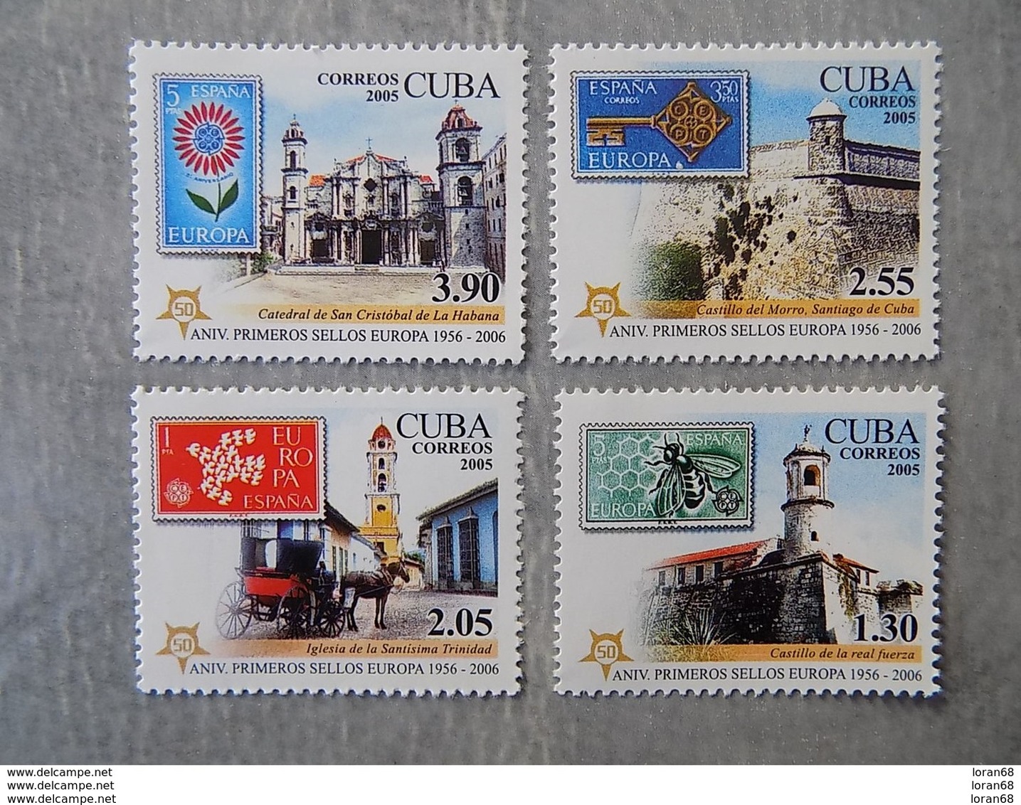 Série 4 Timbres Neuf Cuba 2006 : Cinquantenaire Du Timbre Europa - Autres & Non Classés