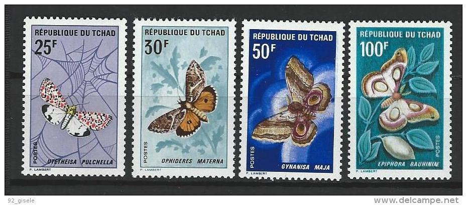 Tchad YT 157 à 160 " Papillons " 1968 Neuf** - Tchad (1960-...)