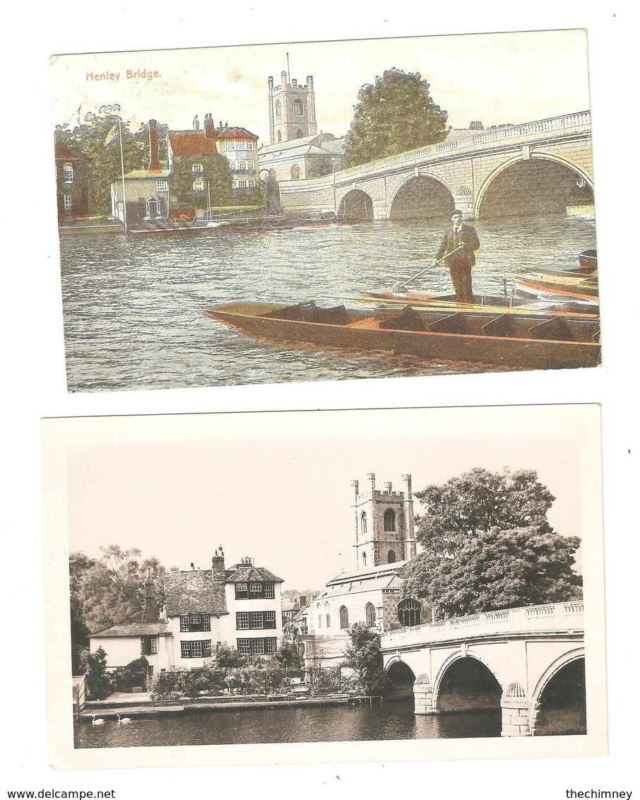 TWO HENLEY BRIDGE OXFORDSHIRE POSTCARDS - Otros & Sin Clasificación