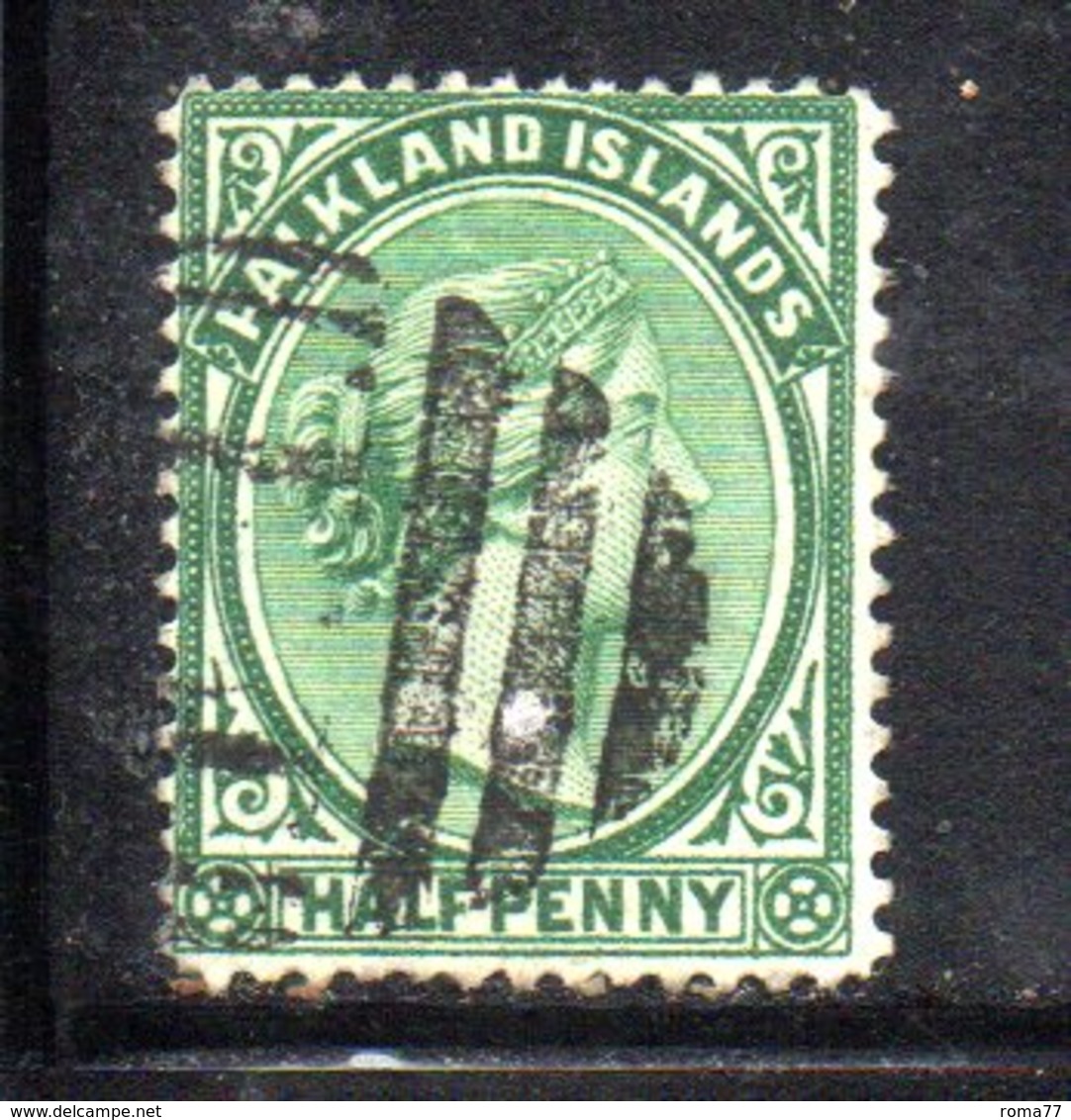 APR673 - FALKLAND 1891 , Yvert N. 8  Usato : Due Nuance  (2380A) . - Falkland