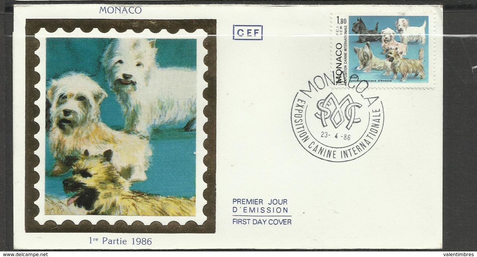 Monaco FDC YT 1530 B  Chien Dog  Hund Perro Hundo Pies - Chiens