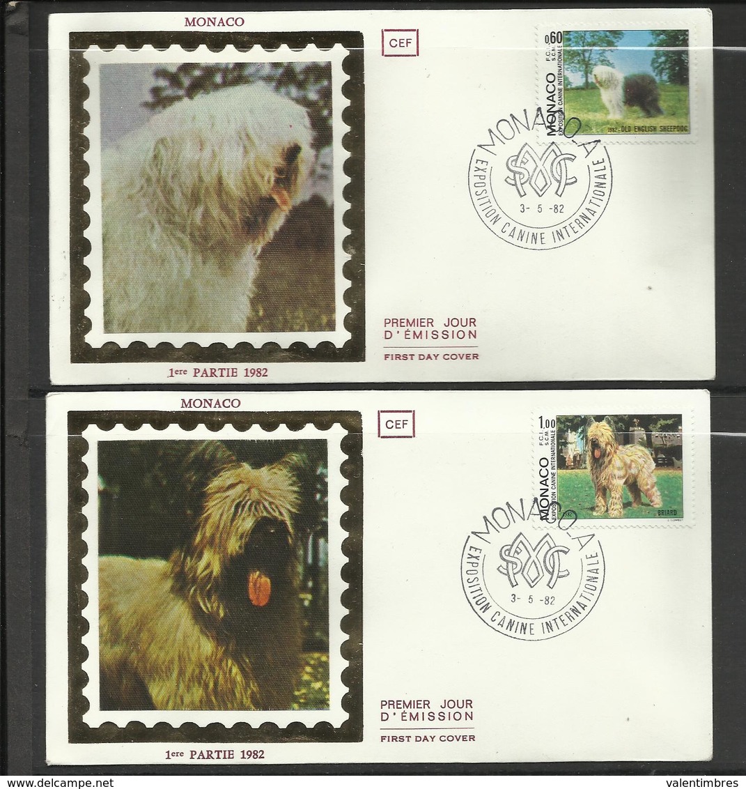 Monaco FDC YT 1329:30 B  Chien Dog  Hund Perro Hundo Pies ( 2 Enveloppes ) - Dogs