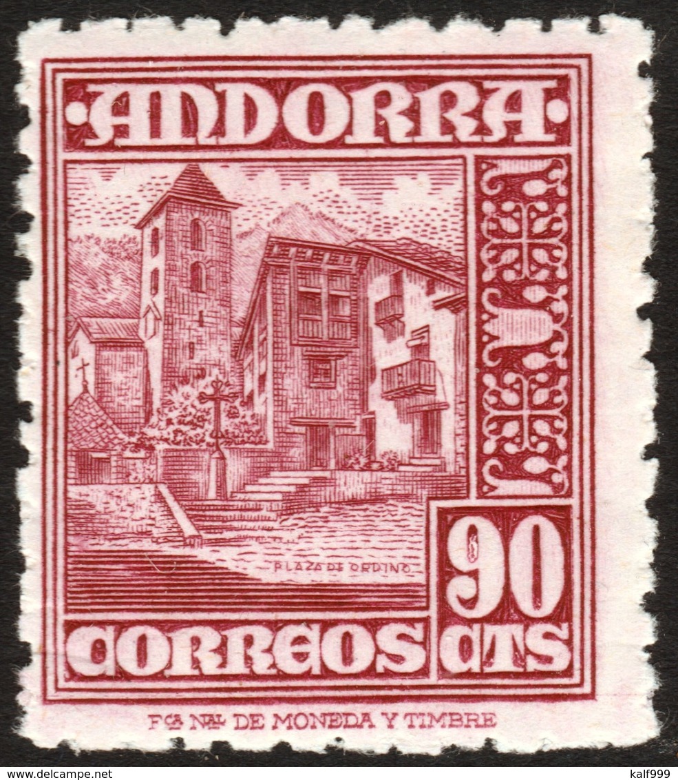 ~~~ Spanish Andorra Andorre 1948 - Coat Of Arms -  Mi. 48 MNH ** ~~~ - Nuevos