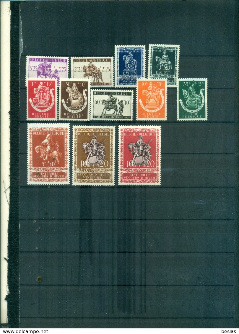 BELGIQUE SECOURS D'HIVER 42-43 12 VAL NEUFS A PARTIR DE 1 EURO - Neufs