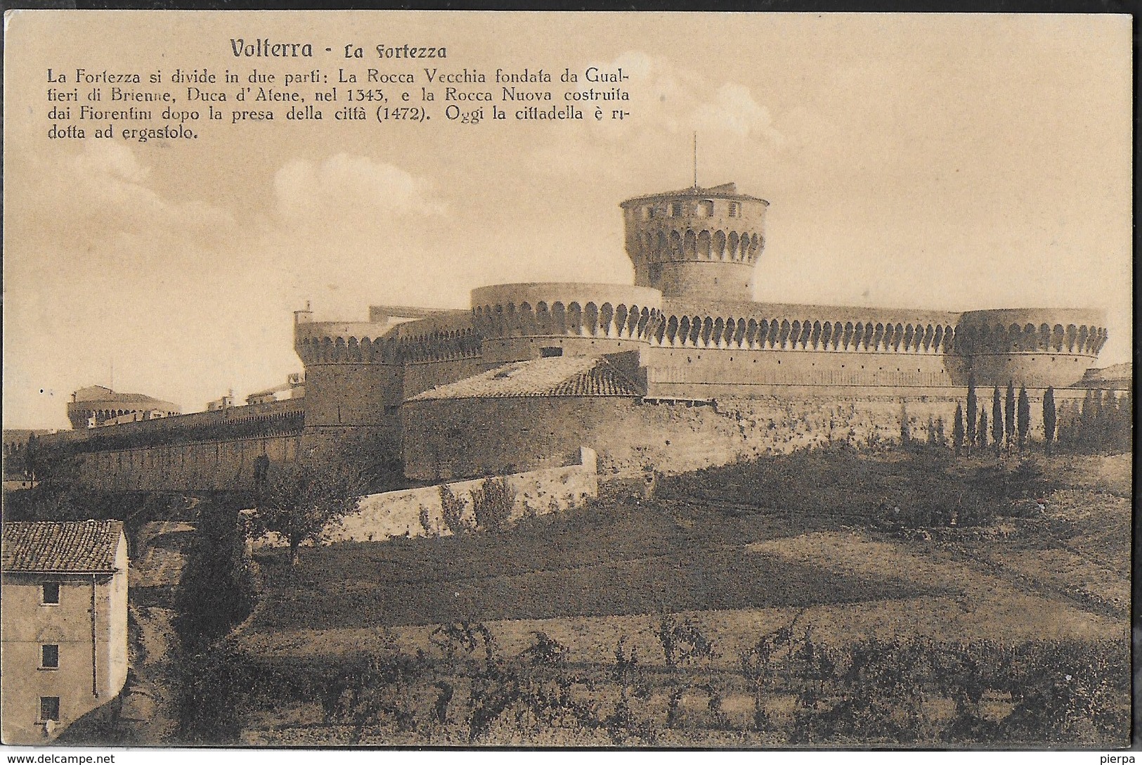 VOLTERRA - LA FORTEZZA - FORMATO PICCOLO- EDIZ. BRUNNER COMO - NUOVA - ORIGINALE D'EPOCA - Castelli