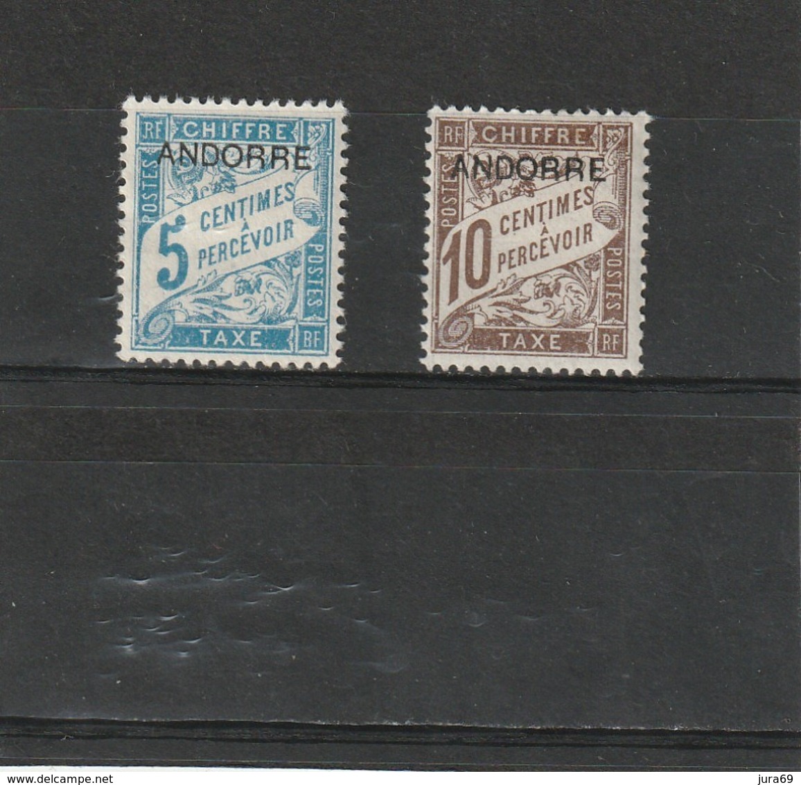 Andorre Français Neuf *  1931-32  Taxe N° 1/2  Timbre De France Surchargé - Ungebraucht